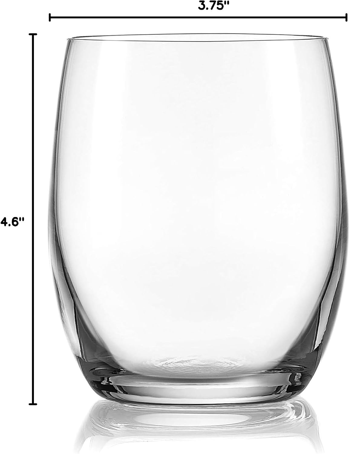 Barski Glass - Stemmless Wine - Glasses - Set of 6 - for Red or White Wine - 20 oz. - Classic Clear Collection - Made in Europe