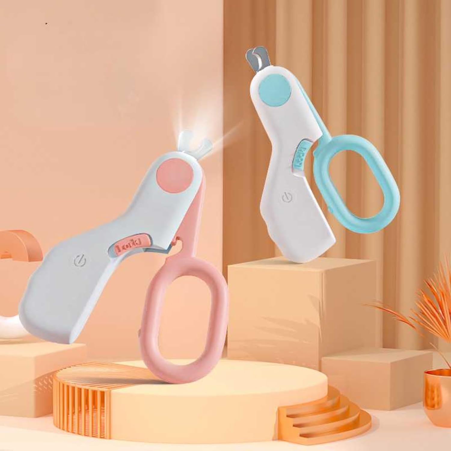LED Pet Nail Clipper, Creative Cute Cat Nail Clippers with LED Lights Portable Rechargeable Pet Nail Clippers for Cat Small Dogs Pet Nail Clipper with LED Cat Claw Trimmer (2PCS,Pink+Blue) image 5