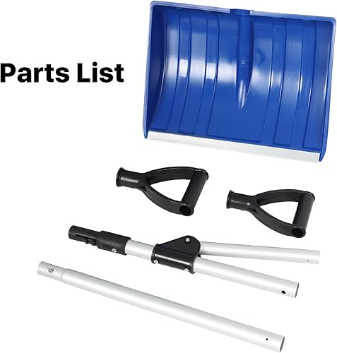 Miniatura 4 de Pala de nieve, palas de nieve ergonómicas para entrada, palas de nieve de plástico para eliminación de nieve con mango asistido de aluminio y agarre