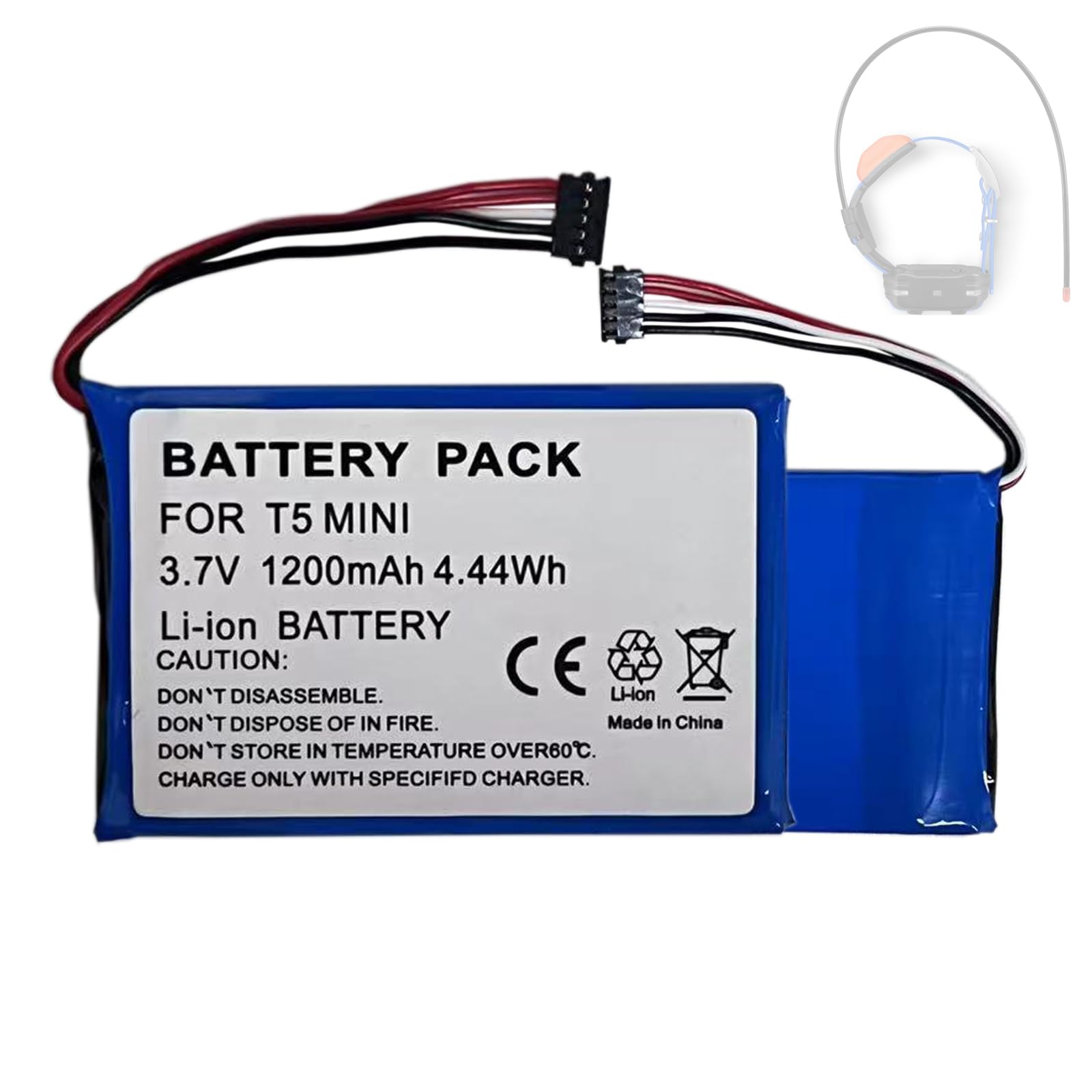 Batterie de rechange 361-00035-09 compatible avec Gar-min T5 mini, TT15 Mini Tracking Dog Collar 010-11828-40, 361-00035-16