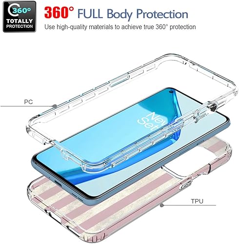 Miniatura 10 de Funda para OnePlus 9 5G LE2110 con protector de pantalla de vidrio templado, bonito patrón floral transparente, funda protectora de cuerpo completo