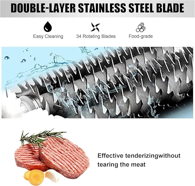 Elektrischer Fleischklopfer, robustes 450-W-Edelstahl-Küchenwerkzeug für Rind, Huhn, Schwein, Fisch – ideal für den gewerblichen Gebrauch, Lebensmittelzubereitung