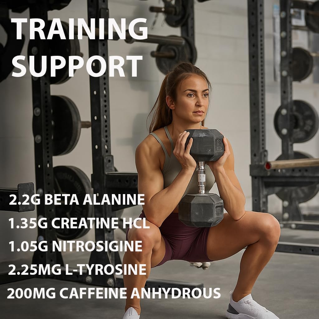 Muscle Builder Advanced Pre-Workout Powder, Increases Blood Flow, Boosts Strength and Explosive Energy, Improves Exercise Performance | Massive Pump | Laser Focus with Nitrosigine - Nitric Oxide Booster & Powerful Preworkout Energy Powder [60 Servings, Strawberry Kiwi] — Amazon image 4
