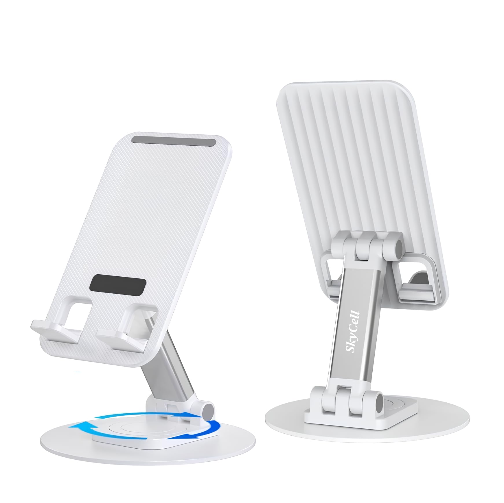 Premium Cell Phone Stand - Rotatable and Foldable Phone Holder with Height and Angle Adjustable Features - Ideal Table Mobile Phone Stand Holder (White)-image-24
