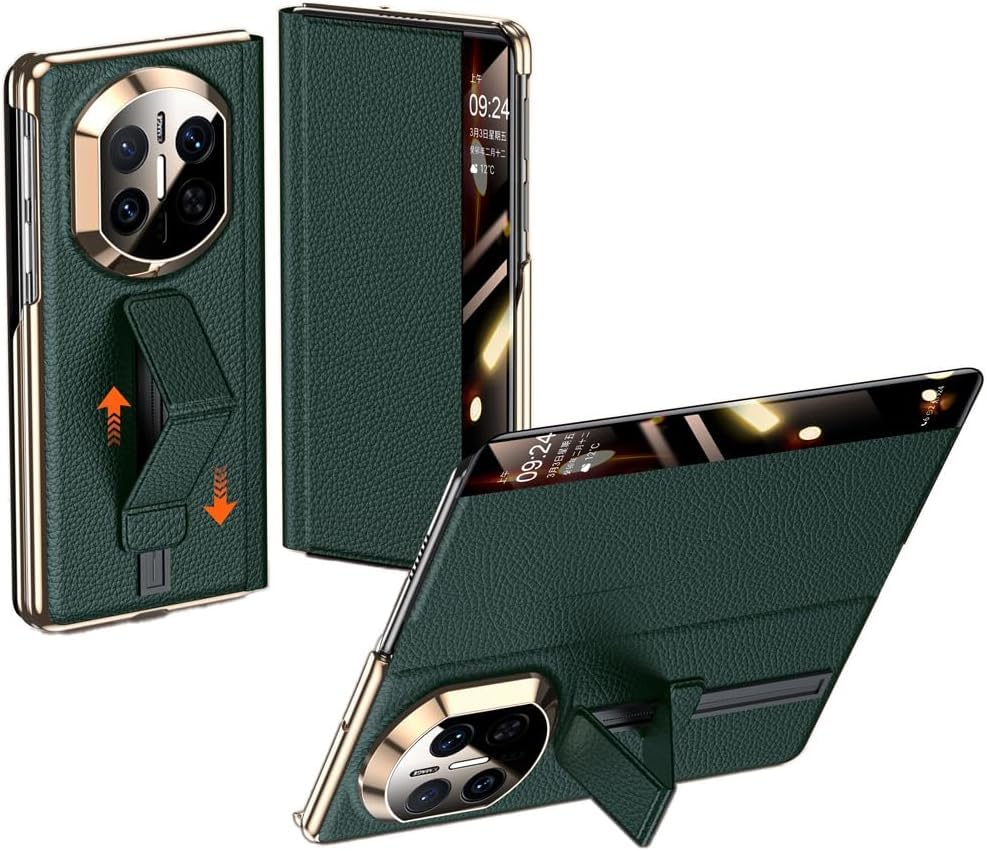 Étui de protection Huawei Mate X7 luxe tout compris en cuir véritable vert premium