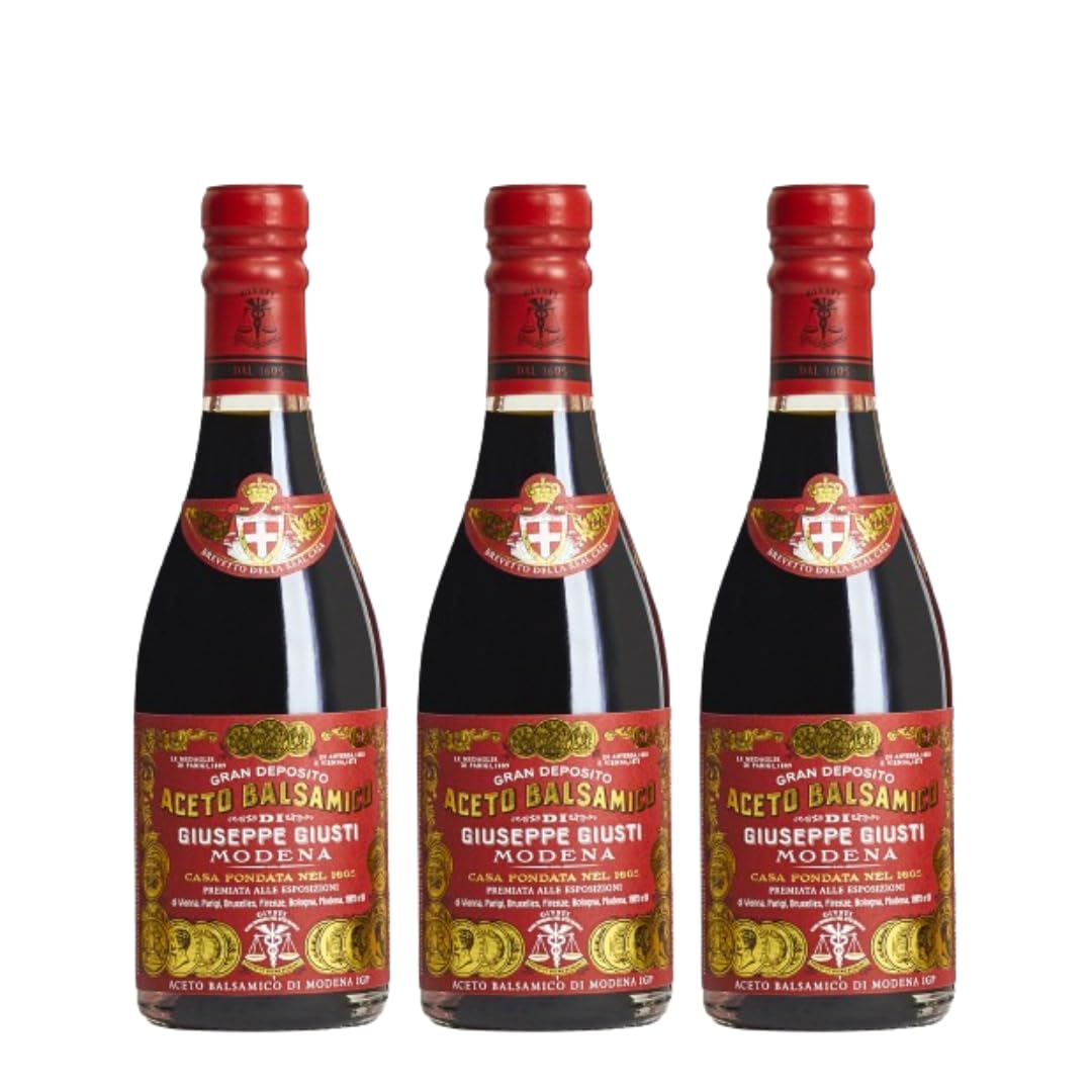 Giusti – Vinagre Balsámico de Módena IGP 3 medallas de oro – 3 x 250 ml Champagnotta