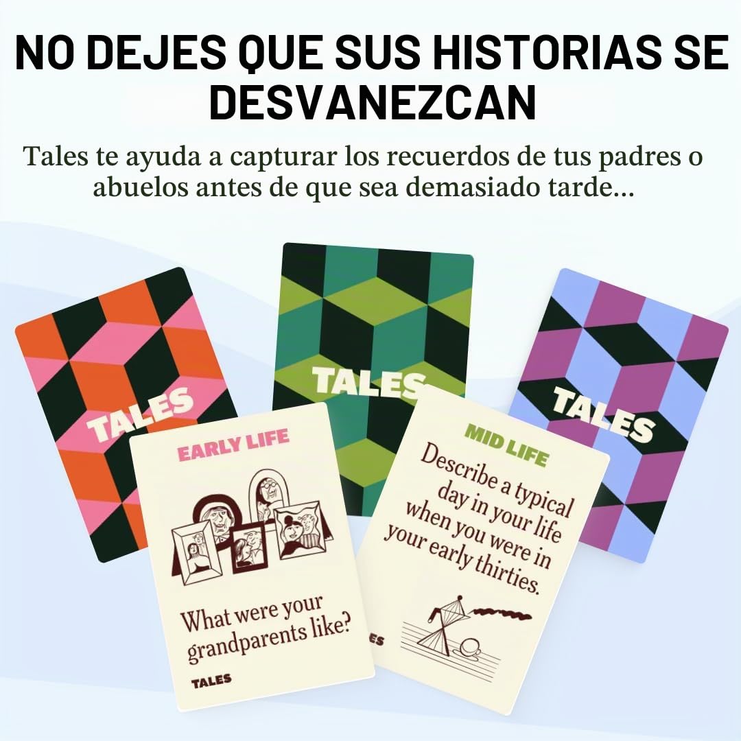 TALES 150 tarjetas de conversación, edición Life Story, conserva recuerdos familiares