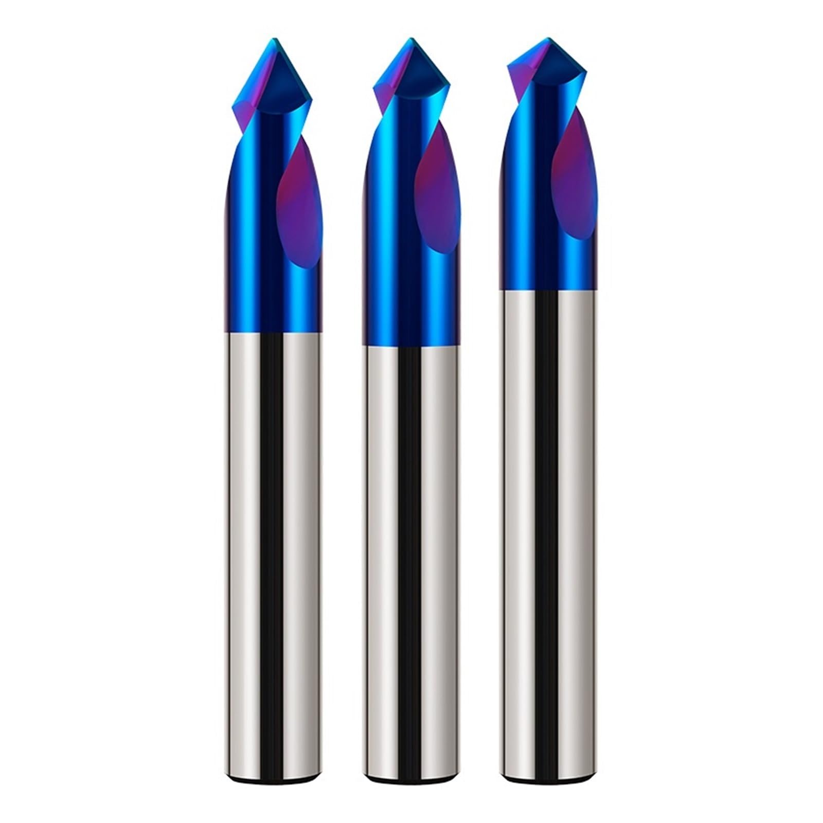 Fresa de ranura en T HRC65 de 2 cuchillas de acero de tungsteno con revestimiento azul para mecanizado CNC, fresado de chaflán y otros mecanizados mecánicos (ángulo 12 x 12 x 75 x 90)