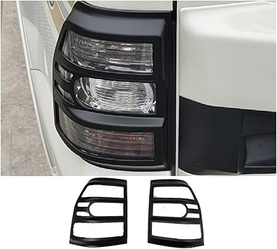 2pc Matte Black Rear Lamp Cover Compatible For Mitsubishi PAJERO V93/V97 2007-2022 Taillight Guard Silver(Black pair)