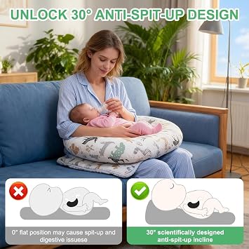 Nursing Pillow, Removable & Washable, Breastfeeding Pillows, Feeding Pillow, Breast Feeding Pillow Baby - Making Breastfeeding Easy and Comfort for Mom & Baby, for Breastfeeding and Bottle Feeding