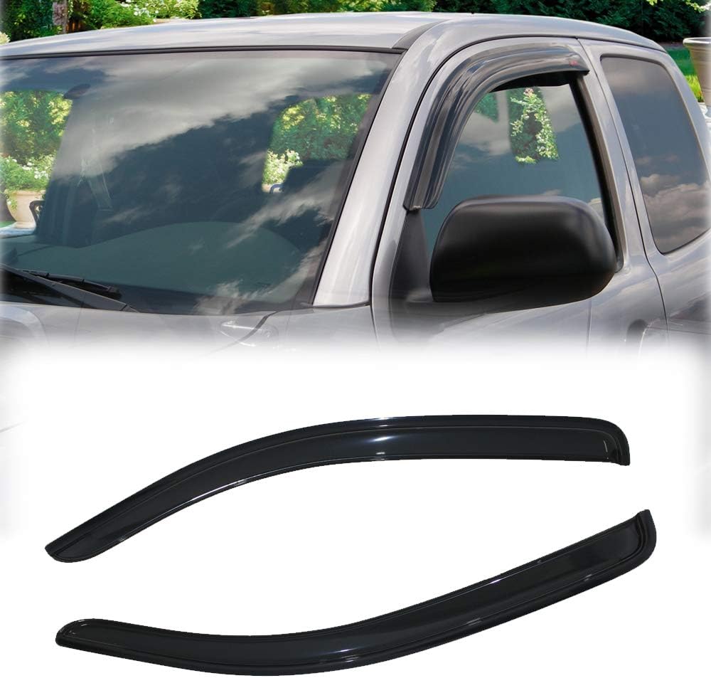 JUN Compatible with 05-15 Toyota Tacoma Double/Access Cab Sun Rain Guard Vent Shade Window Visor 