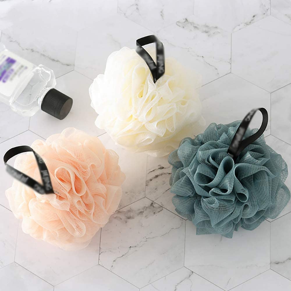 2 szt. Gąbka do kąpieli Loofah prysznice Mesh Puff Shower Ball Body Scrubber Blistering Exfoliating
