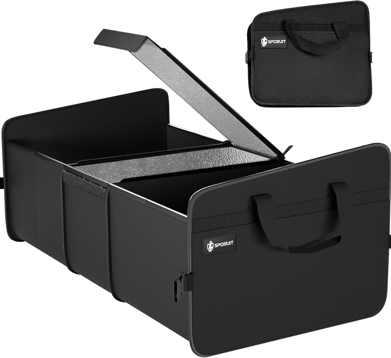 Sposuit Car Storage Trunk Organizer - Collapsible Trunk Organizer with Cooler fo