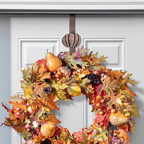 Haute Decor Adjustable Length Wreath Hanger With Interchangeable Icons - 4 Wreath Hangers In 1 - (Oil Rubbed Bronze-Sun/Snowflake/Bee/Pumpkin) #TOP2