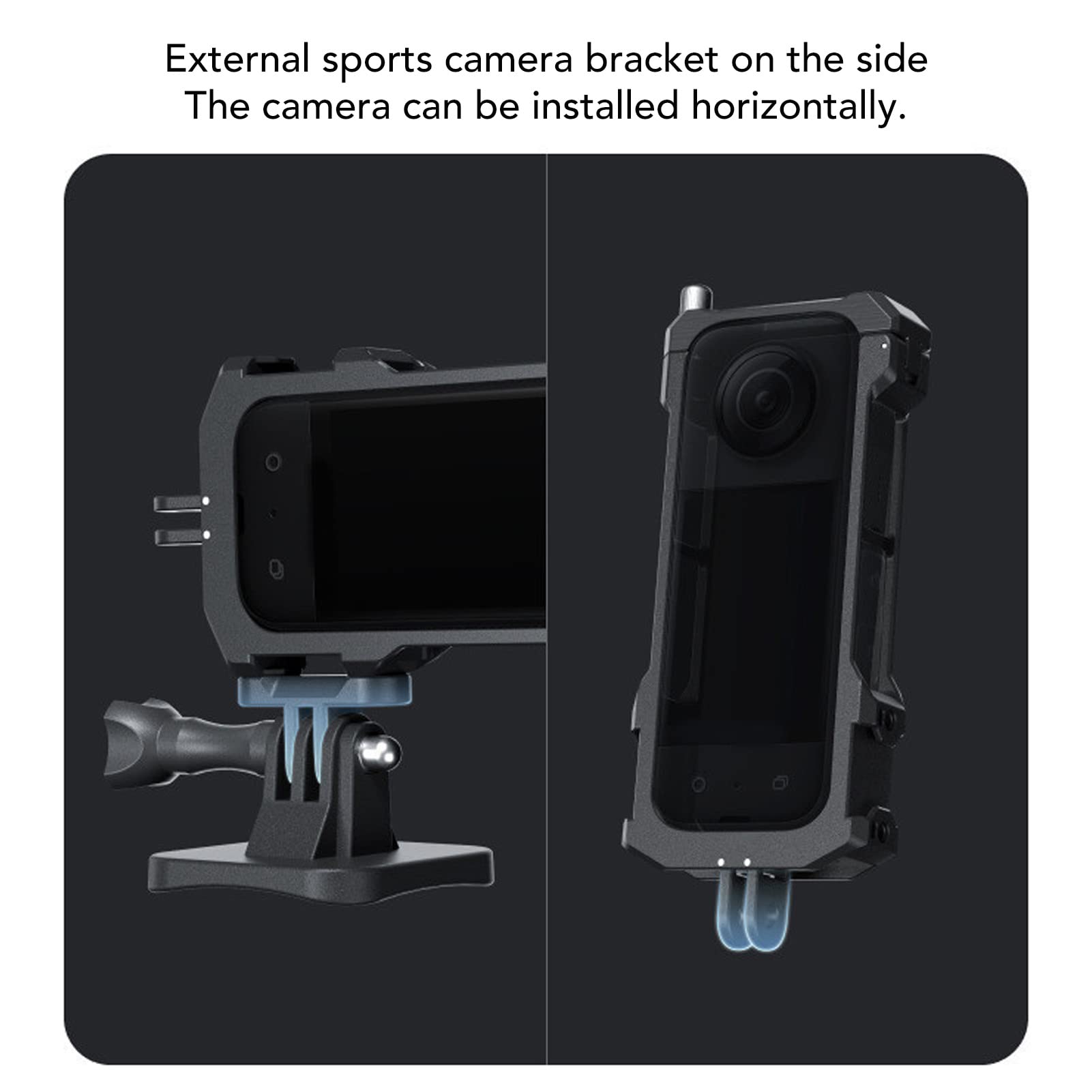 Jaula de Marco de Utilidad de Cámara para Cámara One X3, Jaula de Cámara para Insta360, Estuche Protector de Cámara con Zapata Fría de expansión.