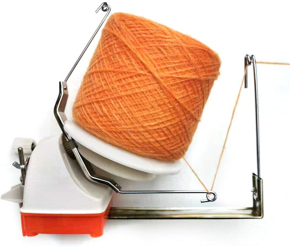 Yarn Ball Winder 18oz Large Swift Yarn Fiber Wool String Ball Winder Hand Operated Center Pull Yarn Ball Winder Tabletop Clamp Up to 1.2'' (Without Yarn Guide, Hand Operated)