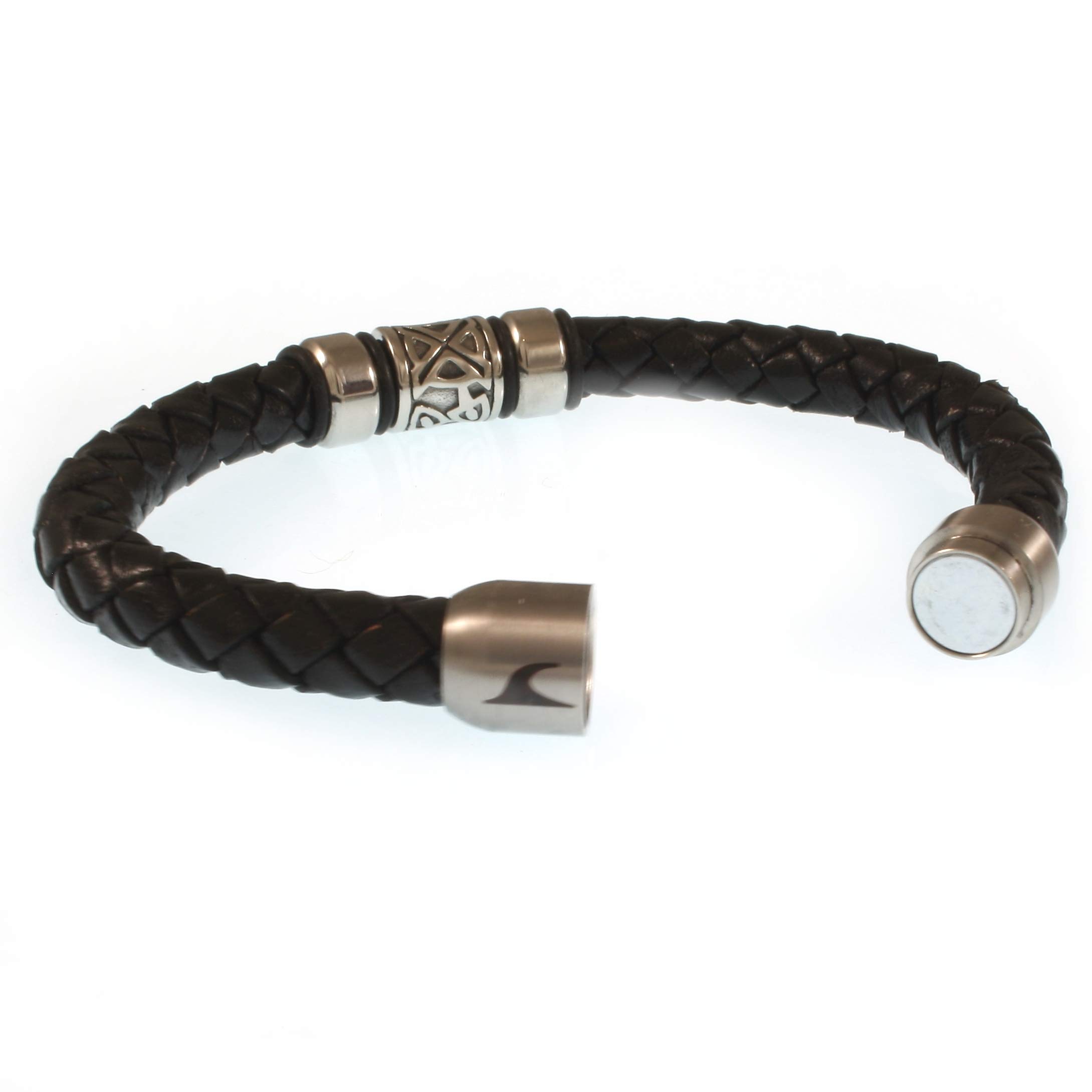 Leder-Armband FUERTE SHINE Schwarz Surfer Damen Herren