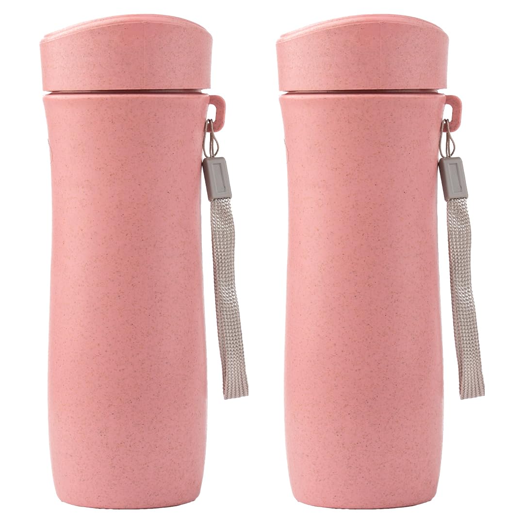 IRIDA NATURALS Unbreakable Water Bottle Set of 2-300ml Wheat Straw Slim Sipper Bottle for Adults, Women & Kids, BPA Free Water Bottles, Lightweight Eco Friendly Water Bottle for Gym &Office-Plush Pink (B0C2BF3GBK) Amazon Price History, Amazon Price Tracker