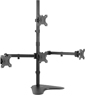 VIVO Quad 13 to 24 inch LCD Monitor Mount, Freestanding Desk Stand, 3 Plus 1 Articulating Display, Holds 4 Screens, VESA up to 100x100mm, STAND-V104B