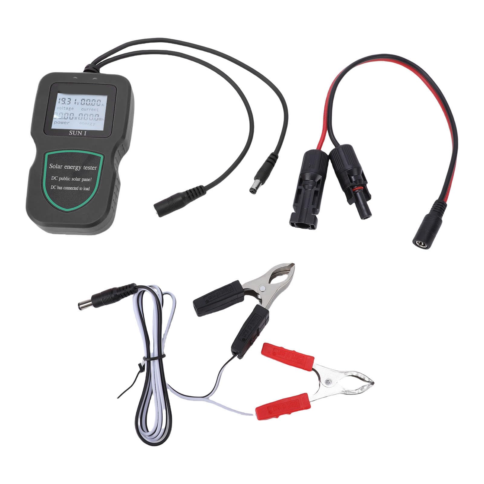 FTVOGUE Tester per Pannelli Solari, Multimetro Fotovoltaico MPPT con Ampio Schermo LCD per Test Efficienti di Pannelli Solari da 5 W a 500 W (BLACK)