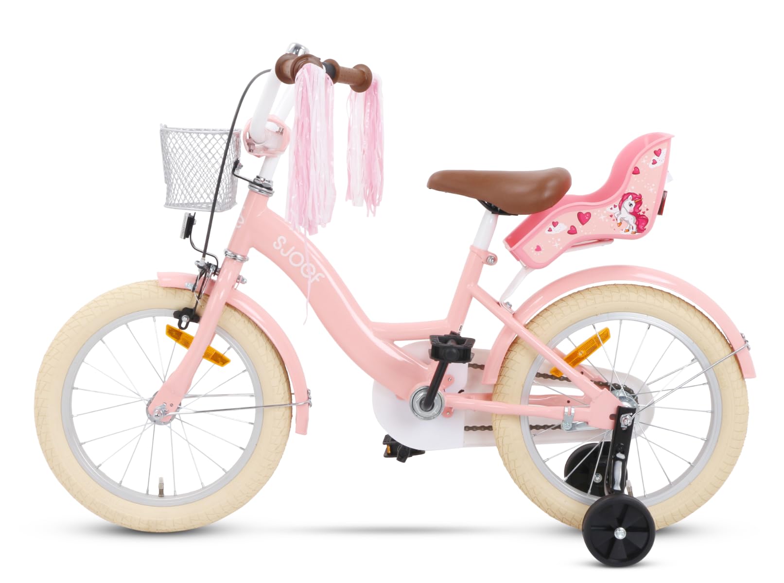 Dolly Kinderfahrrad 16 Zoll | Ab 4-6 Jahre | einfache Montage (95% vormontiert) | Kinder Fahrrad für Mädchen/Jugend | Kleidergröße von 103 bis 118 cm | inklusive Stützräder