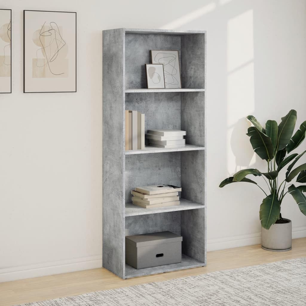 vidaXL Libreria Grigio Cemento 60x30x152 cm in Legno Multistrato, scaffale per Libri, scaffale, scaffale Contenitore, armadietto portaoggetti