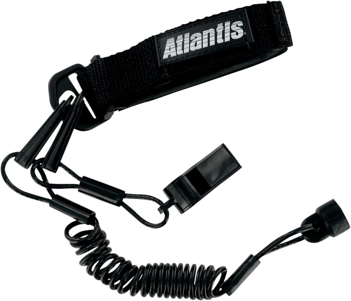 Atlantis 13-0278 Pro Floating Wrist Lanyard Black W/Whistle