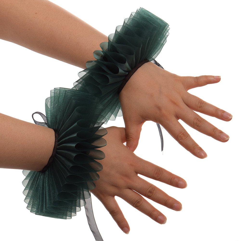 GRACEART Elizabethan Wrist Ruffs Ruffled Cuff Arm Bands For Fancy Dress (G)