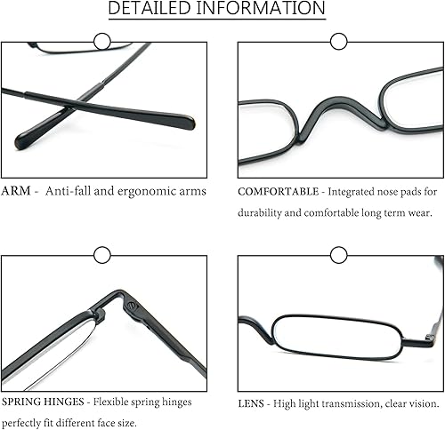 Miniatura 6 de DXYXYO Mini lentes de lectura para mujeres y hombres, compactos, pequeños, de bolsillo, con estuche portátil