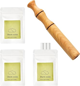 Breathing Tube Inhaler Set - 1 Inhaler + 3 Fiber Sticks, Unscented Wood & Fiber, Breathe Free Necklace Partner, Breathing Necklace with Resistance, Relieve Anxiety for Anxious Adults