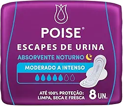 Poise® Absorvente para Escapes de Urina Noturno Moderado 8un