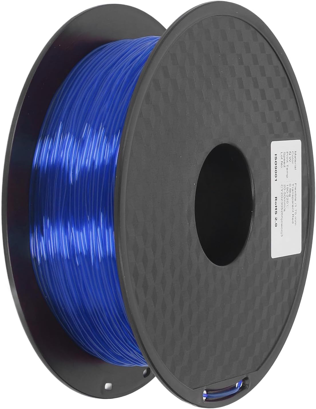 TPU Filament .75mm 1KG Clog Flexible Material for 3D Printers – High Permeability, Accurate Printing (Transparent Blue)