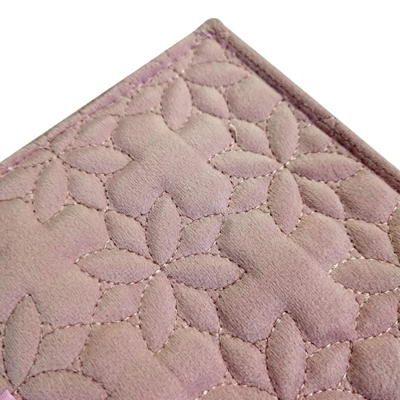 SCIKHEFT Portable Jewelry Roll Untangled Secure Necklace Travel Storage Bag Displays Holder 16 Chain (Embroidery Pink Velvet)