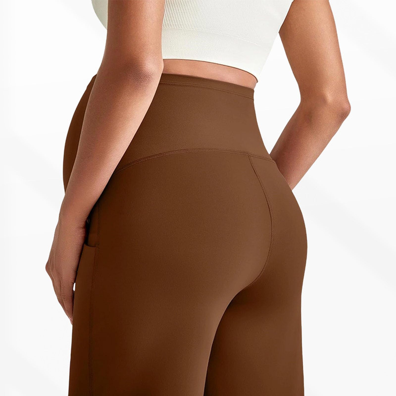 Pantalones de Maternidad para Mujer Cintura Alta Elástica Pantalon Deporte Pierna Ancha Rectos para Embarazo Suaves Cómodos Leggins Deportivos Push Up Casual Ropa de Maternidad de Hogar, Yoga