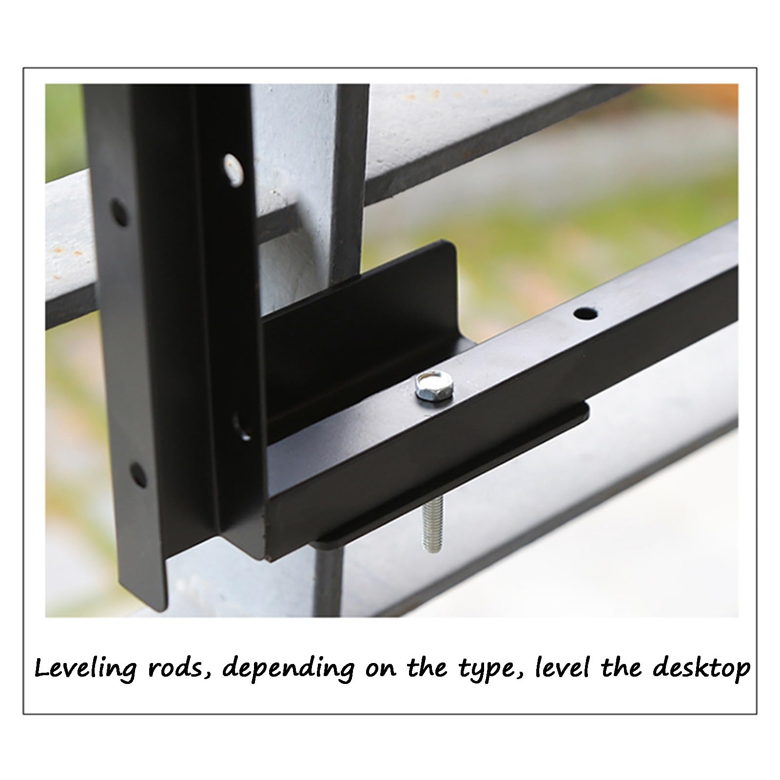 Generico Ringhiera Pieghevole Regolabile per Balcone e terrazza - Altezza a 4 Livelli, bancone da Portata Nero per Interni/Esterni, Perfetto per patii e balconi (L100*W35 cm)