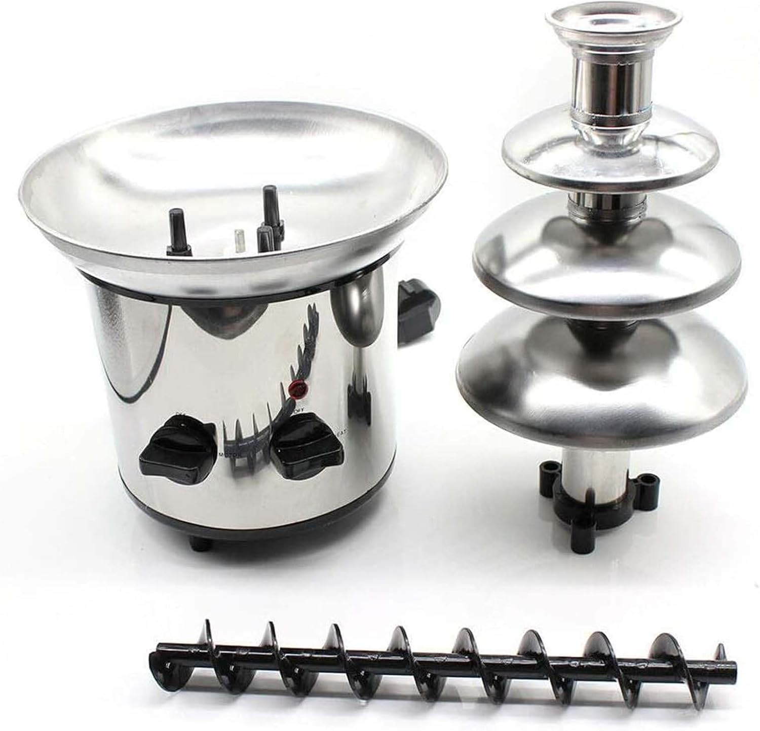 4 Tier Chocolate Fountain, Stainless Steel Electric Chocolate Fondue Fountain, Chocolate Melting Foundue Set, Electric Melting Warming Machine, for Birthday Party Wedding Celebration