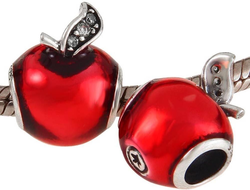 SNOW WHITE'S APPLE Charm - Authentic 925 Sterling Silver - Fit European Bracelet - Image 3