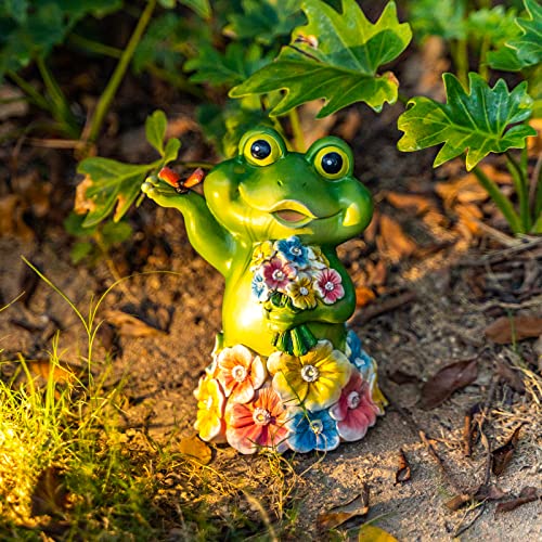 Joint Honglin Garden Animal Statues With Flowers Cute Funny Frog Cat Bunny Outdoor Solar Light For Garden Decor Outside,Outdoor Statues And Sculptures For Yard #TOP5
