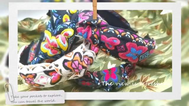 Boho Ethnic Wind Embroidery Hairband Yellow Butterfly Non-slip Elastic Amazon.com : OUTVIE Boho Knotted Yellow Headband with  main image 4