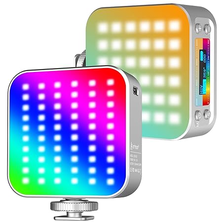 Artman Portable RGB Video Lights for Photography, 360 degreeFull Color Double-Sided Camera Lighting, CRI 95+ 2500-9000K Dimmable Portable Video Lighting for Filming.