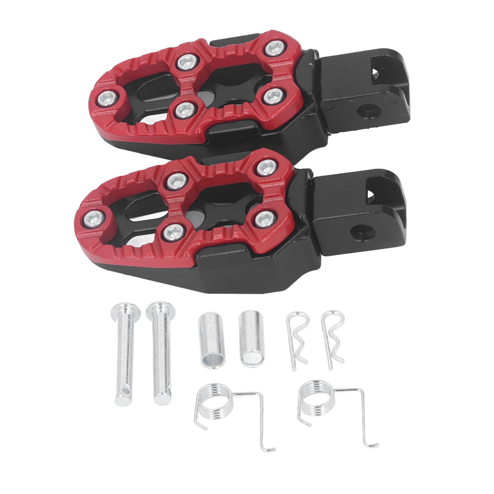 Pedane Moto In Alluminio CNC: Piattaforma Larga E Antiscivolo, Compatibili Con La Maggior Parte Delle Bici, Colore Rosso Acceso