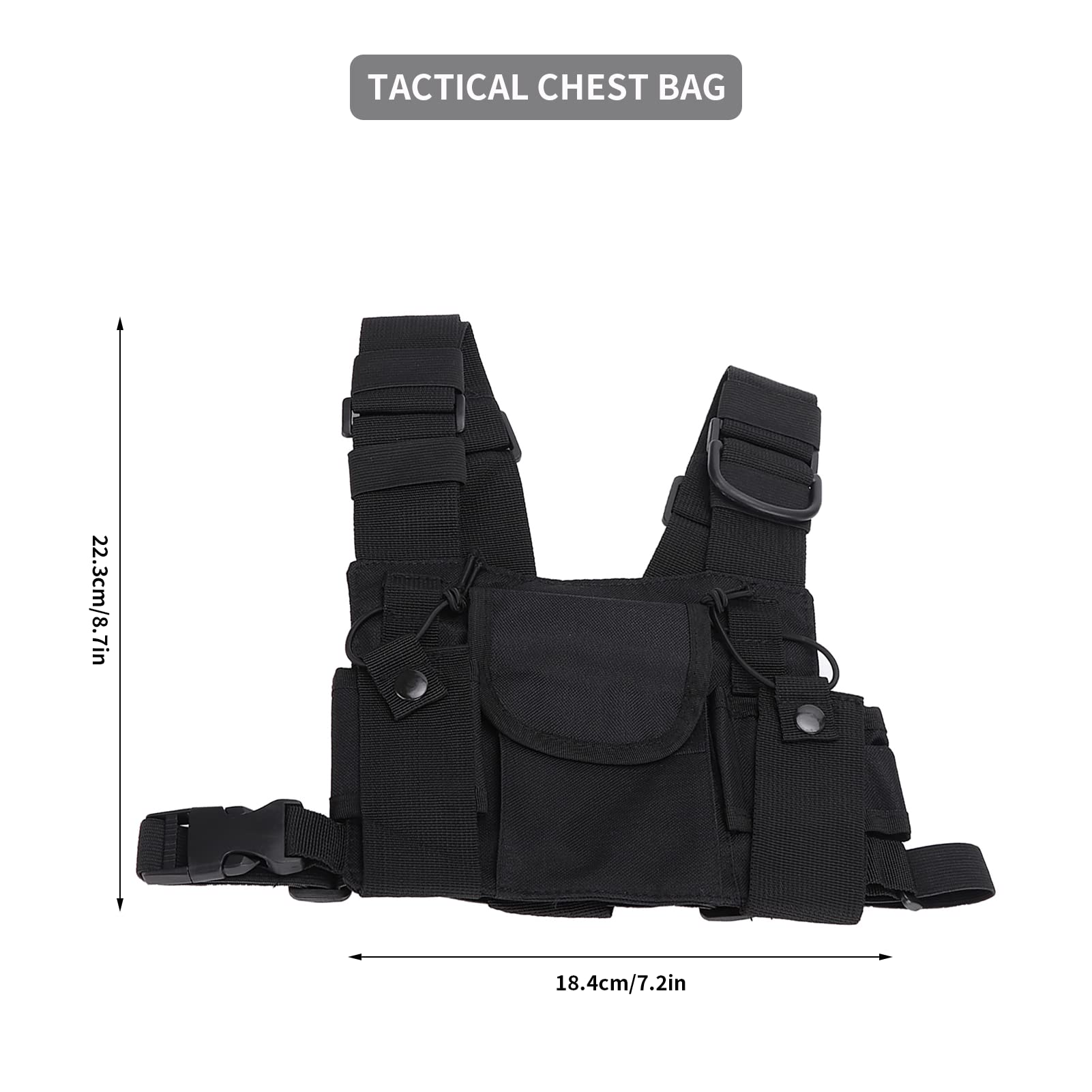 Holster Radio, Sac de Poitrine Universel pour Talkies-walkies, Pack D'étuis pour Harnais de Poitrine Radio, Qualité Militaire de Lutte Contre Les Incendies de Haute Qualité, pour Les Ateliers