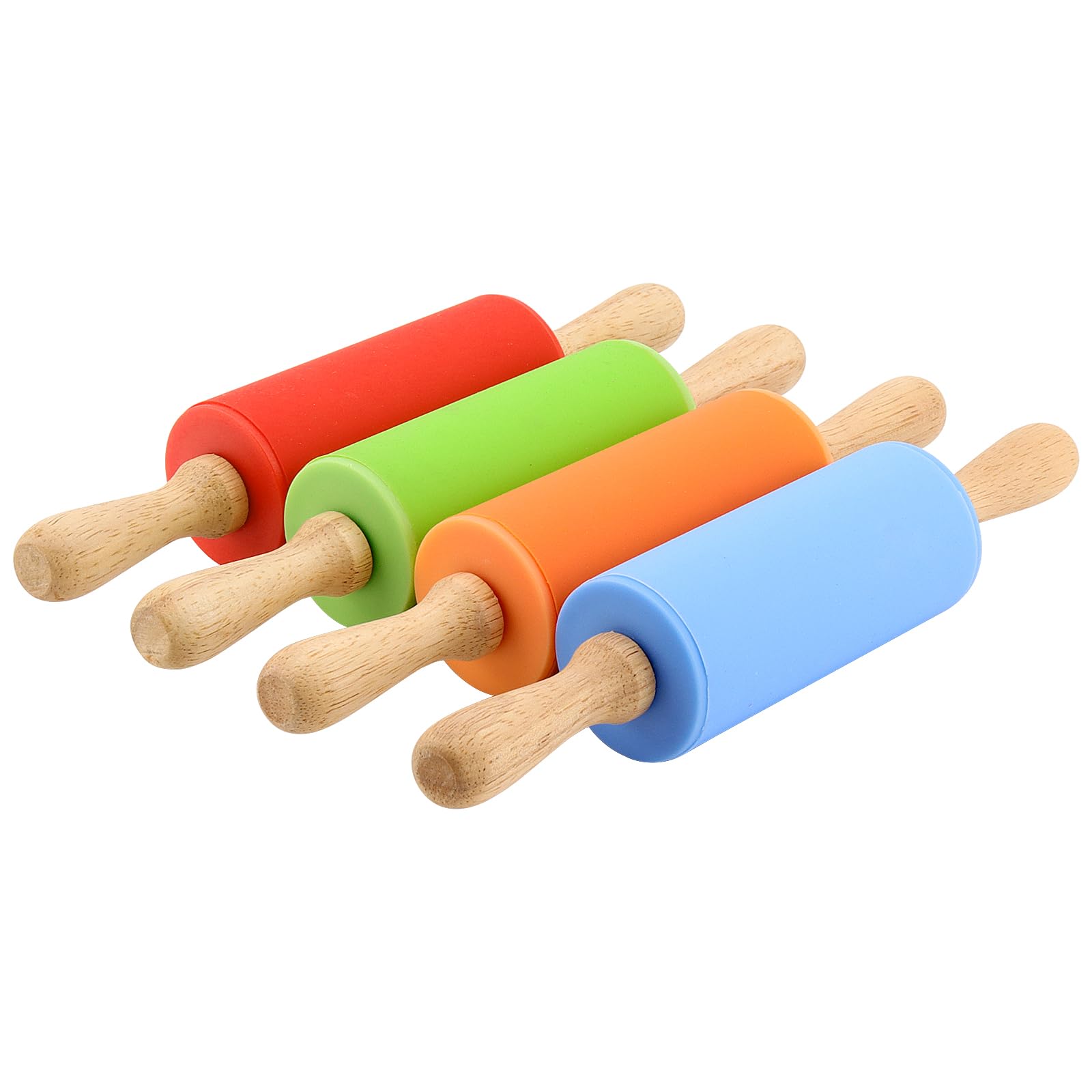 8 mini mattarelli in silicone antiaderente, 23 x 4 cm, mattarello in 4 colori per realizzare gnocchi, pasta, pane, pasticceria