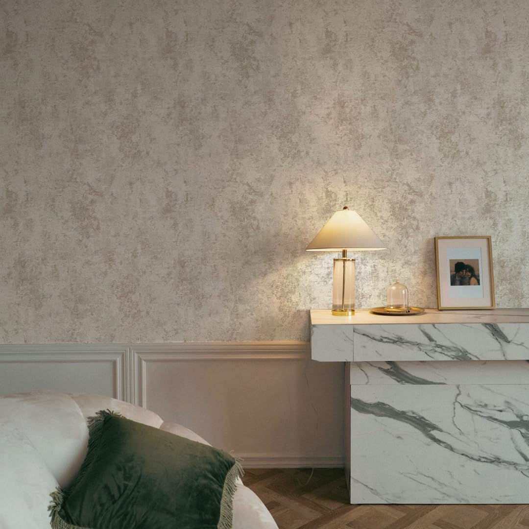 Tempaper Metallic Pearl Distressed Gold Leaf Removable Peel and Stick Wallpaper, 20.5 in X 16.5 ft, Made in the USA