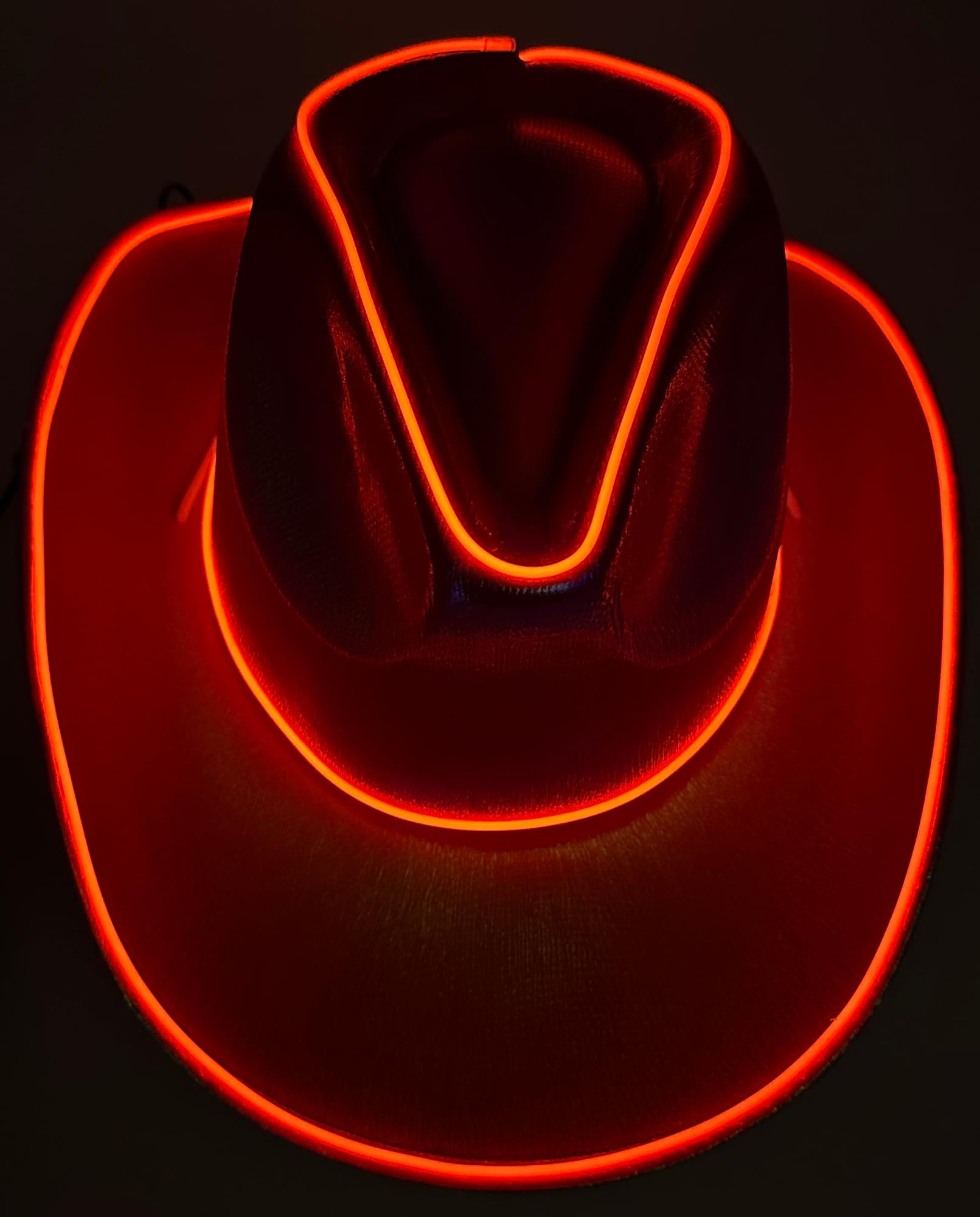 Studio Halloween Adult's Red Cowboy Hat With Party Wire EL Light Up Trim Costume Accessory