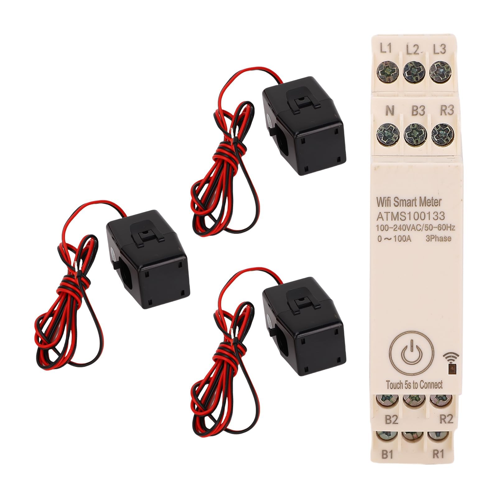 3-fazowy Miernik Energii Inteligentny Miernik Energii Wi-Fi 0-100A Volts Monitor Zużycia Energii Monitor Aplikacji Wyświetlacz LCD z 3 Czujnikami