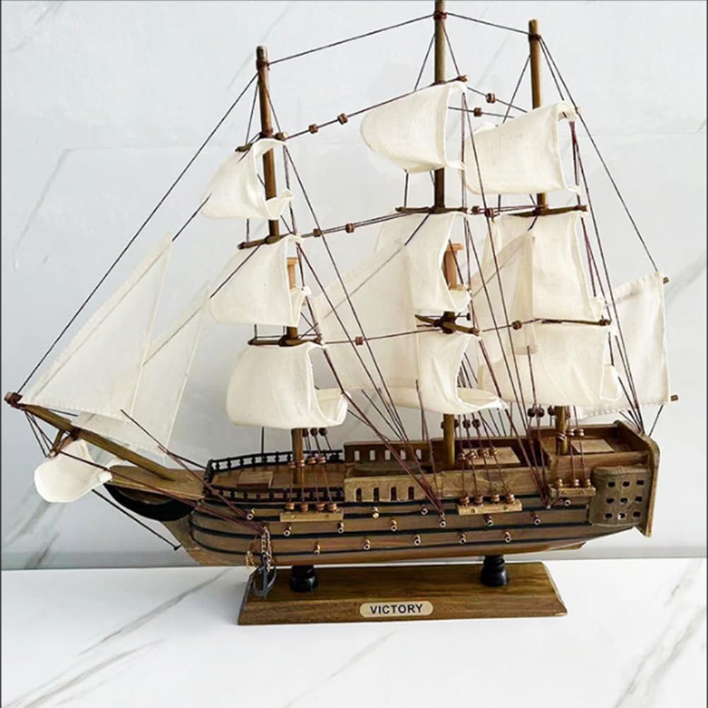 Lizipai Mediterranean Style Wooden Handmade Sailing? Top White and Bottom Wood Color
