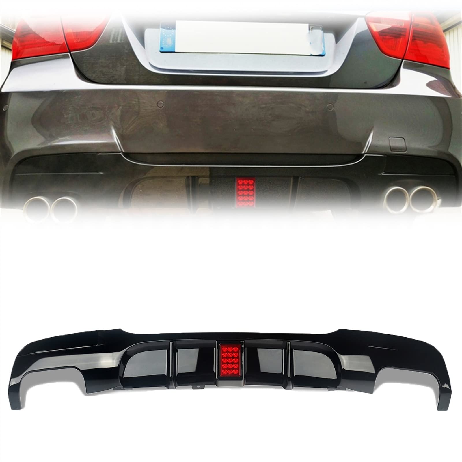 Kit carrosserie diffuseur arrière LED pour E90 E91 M Sport spoiler de pare-chocs premium