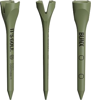BUNX Golf Tees – Strong Plastic Tee 2.75" | Unbreakable 3X Stronger | Patent Pending | Best Golf Accessories for Men or Women | 27-Pack | No Friction Head for Distance | V-Slot for Straight Shots