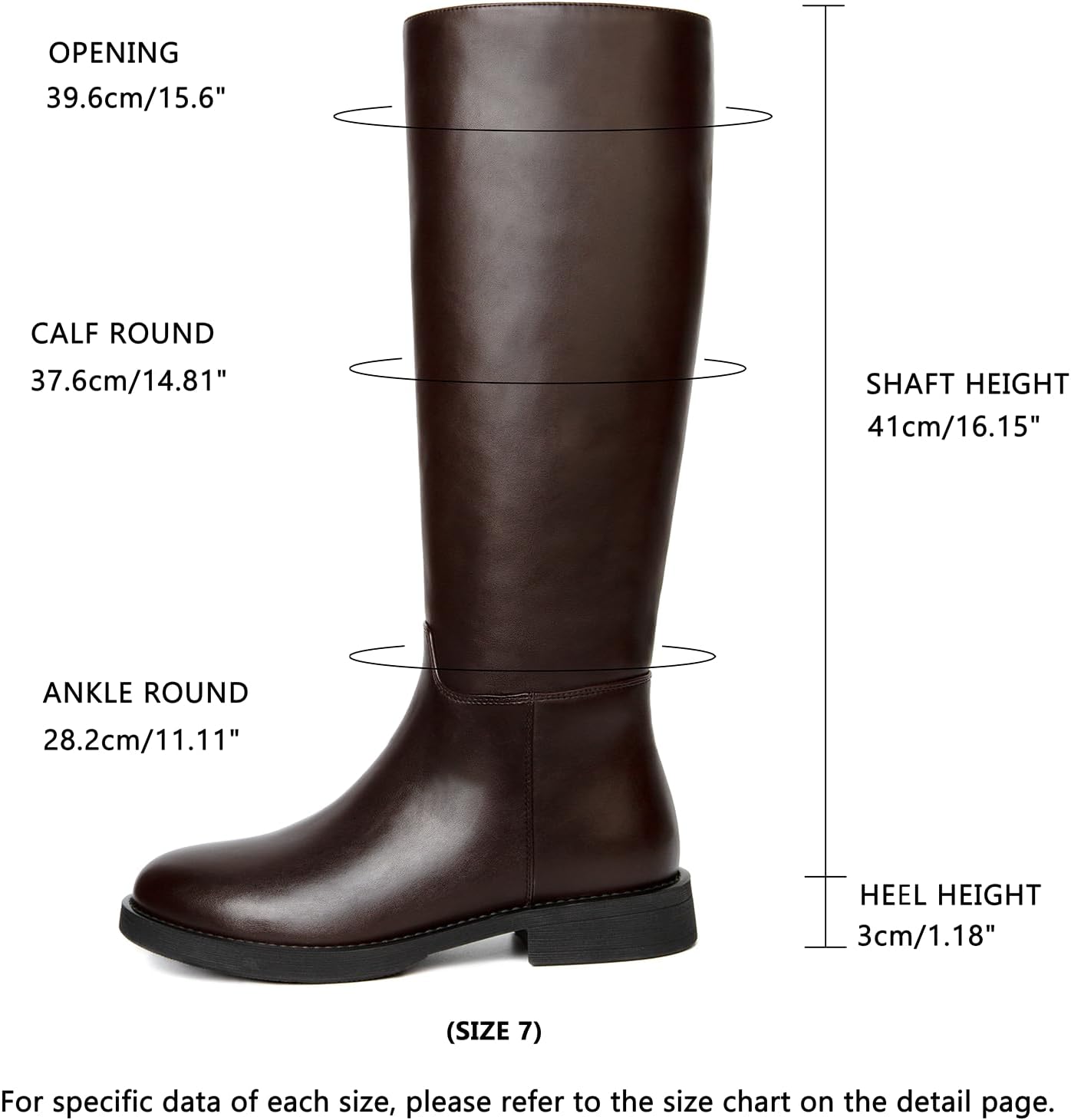 Knee High Boots for Women Flat Round Toe Side Zipper Chunky Low Heels Tall Long Riding Boots for Women